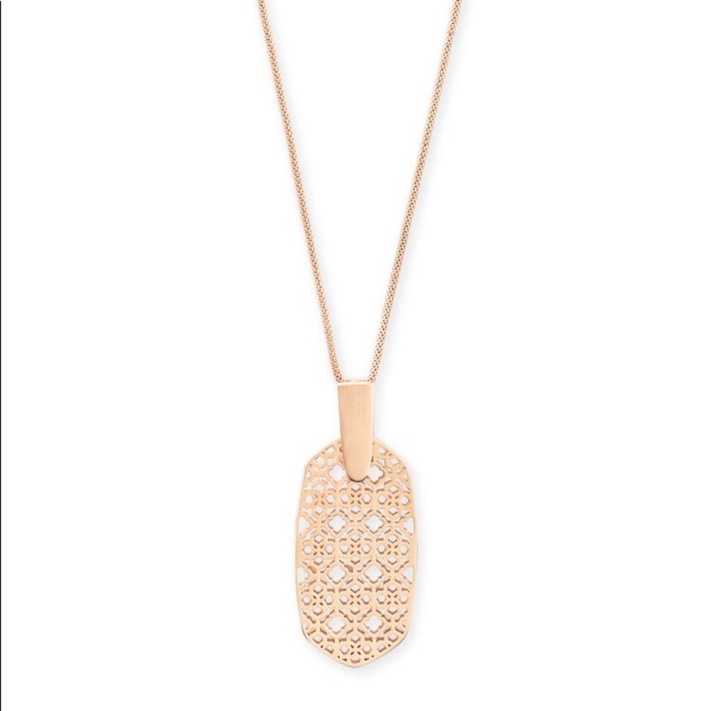 Kendra Scott Rose Gold Filigree Pendant Necklace